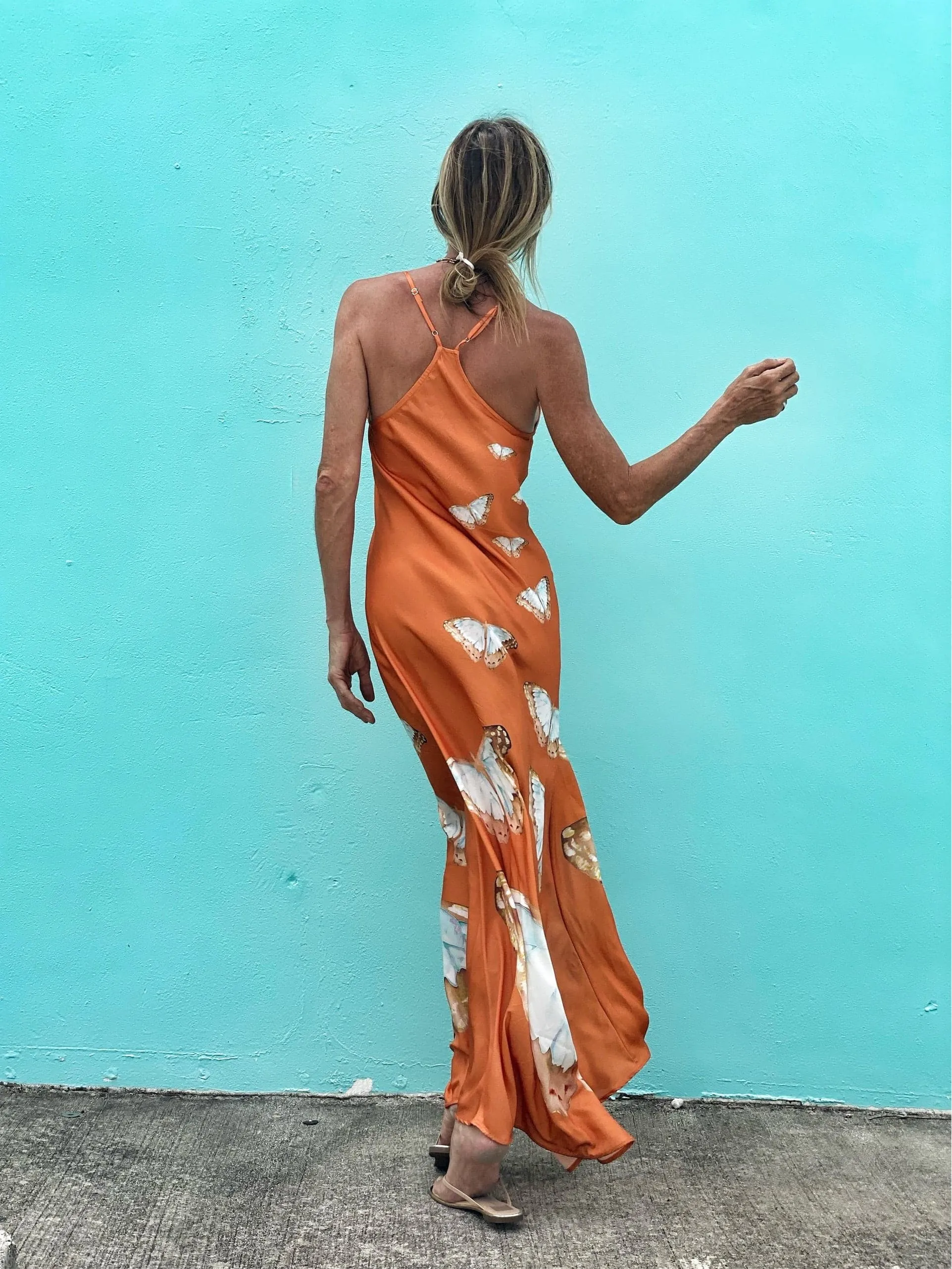 Tara Dress Tangerine Butterfly