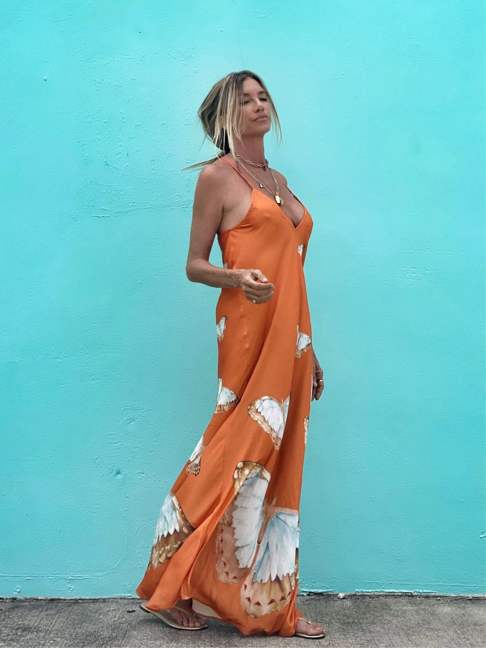 Tara Dress Tangerine Butterfly