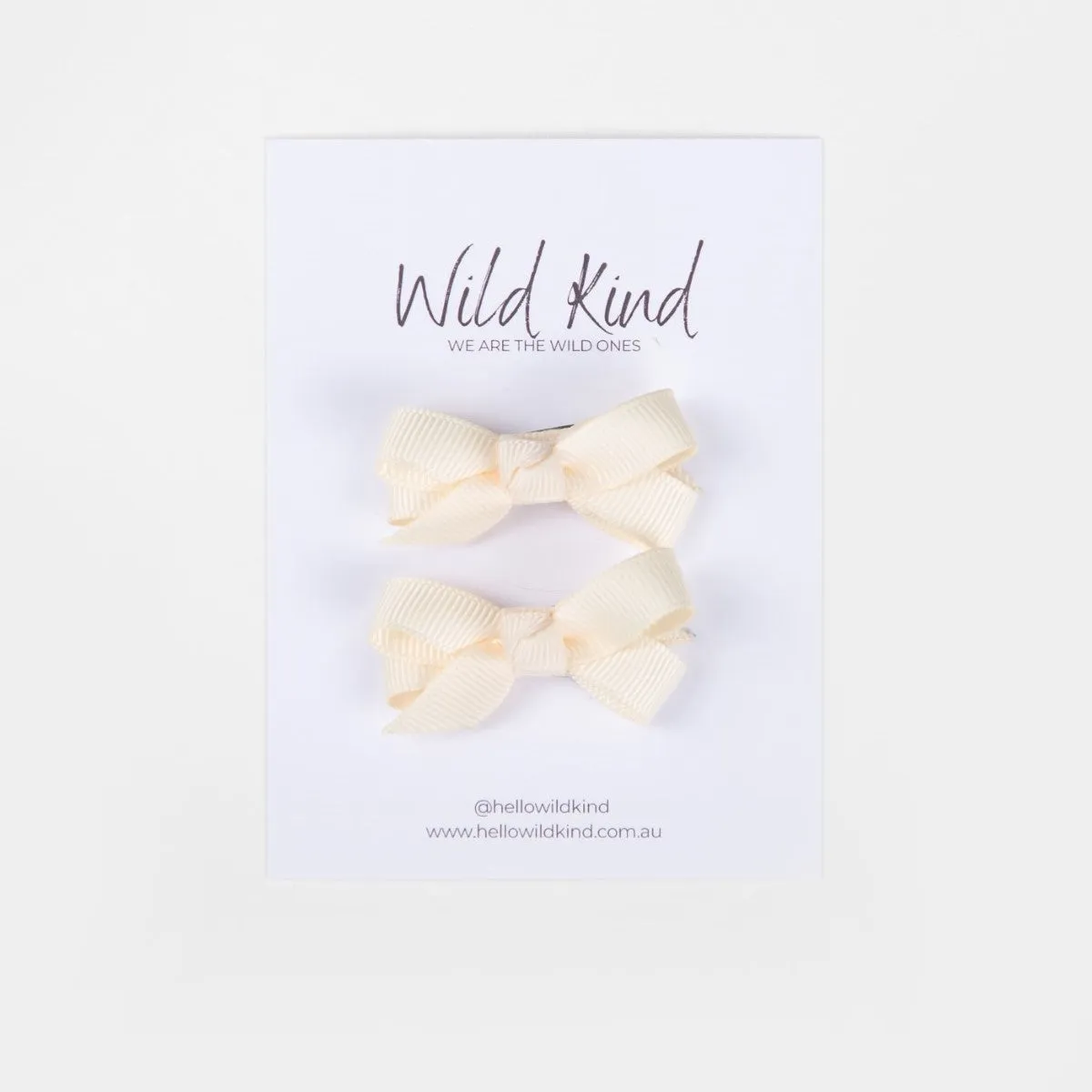 Wild Kind Olivia Small Bow Clips - Ivory