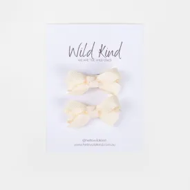 Wild Kind Olivia Small Bow Clips - Ivory