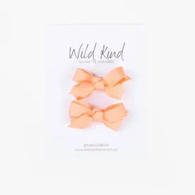 Wild Kind Olivia Small Bow Clips - Peach