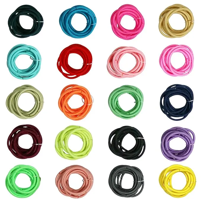 Zeal'nlife 200PCS No Crease Elastic Hair Ties for Baby Girls - 20 Colors