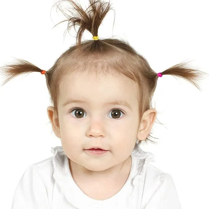 Zeal'nlife 200PCS No Crease Elastic Hair Ties for Baby Girls - 20 Colors